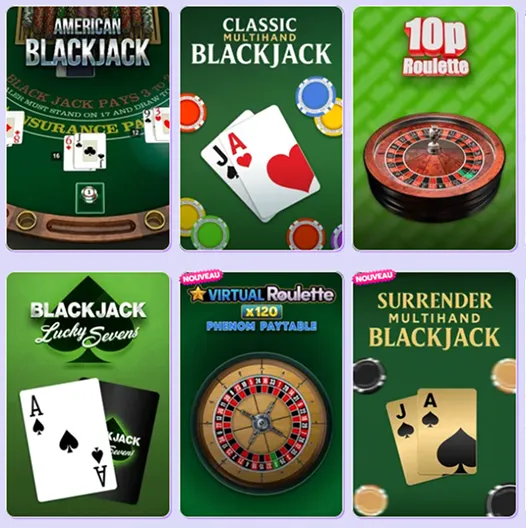 Jeux de table et video poker Spinbara Casino